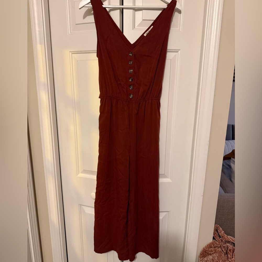 Listicle Terracotta V-Neck Jumpsuit